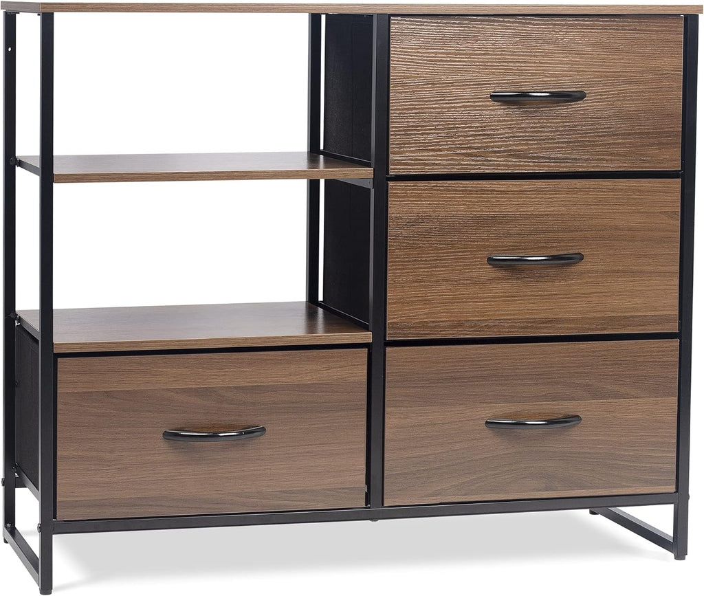 Gray/White 8 Drawer Fabric Dresser T603
