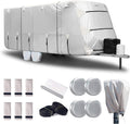 27-30' Windproof Anti-UV Camper Cover with Jack Cover and 4 Tire Covers A8594