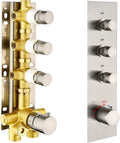 Matte Black Solid Brass Shower Diverter Thermostatic Mixer Valve with Trim N53210