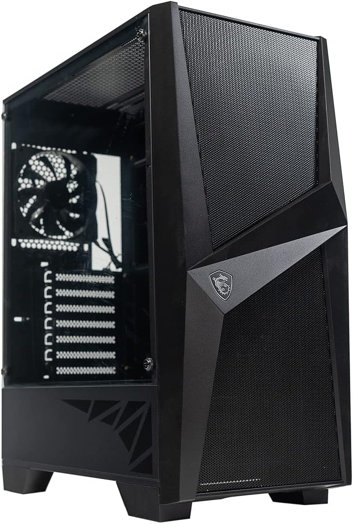 Mid-Tower PC Gaming Case with Tempered Glass Side Panel, 120mm Fan, Liquid Cooling Support, Pack of 2 A208