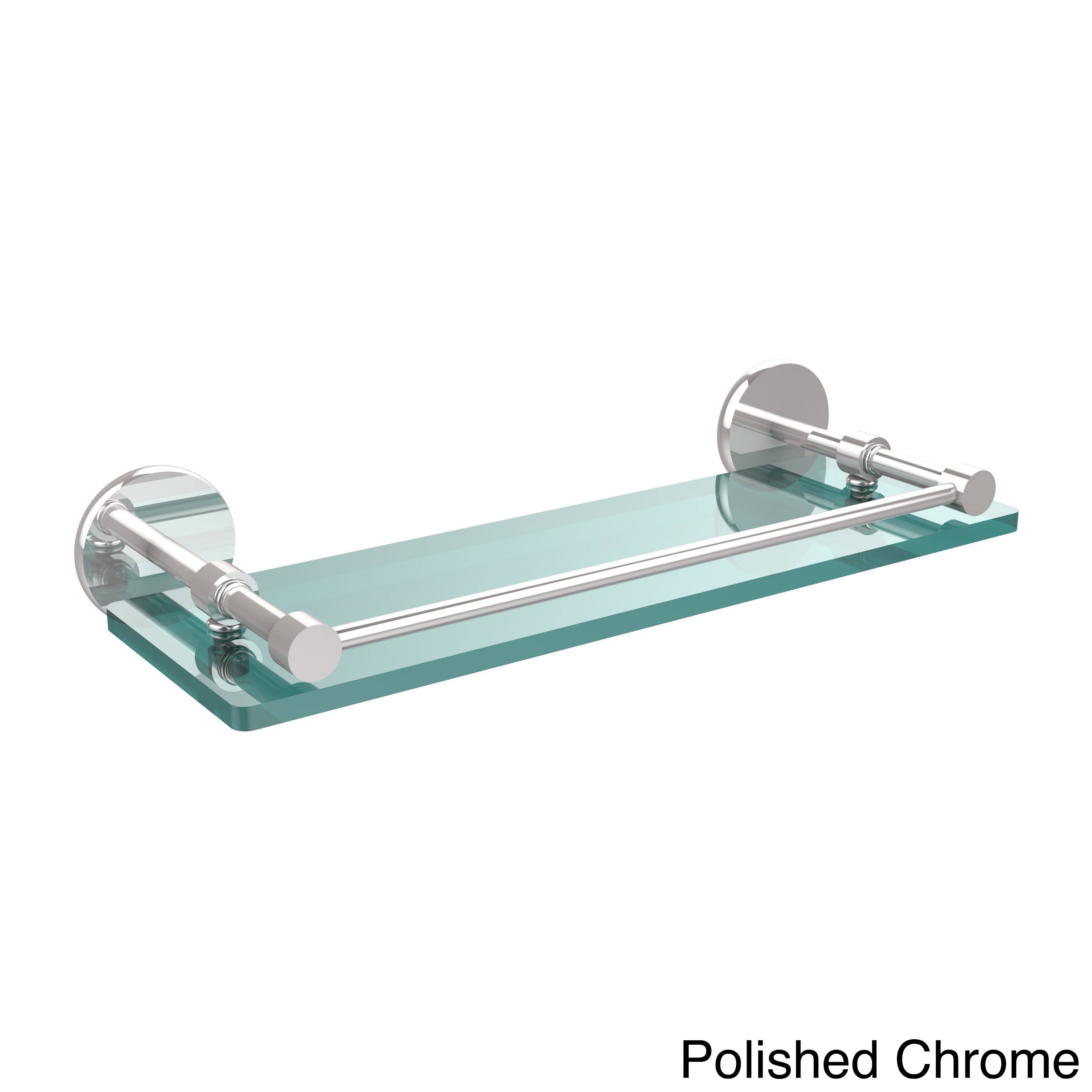 16 inch Tempered Glass Shelf with Gallery Rail, Oil Rubbed Bronze O934