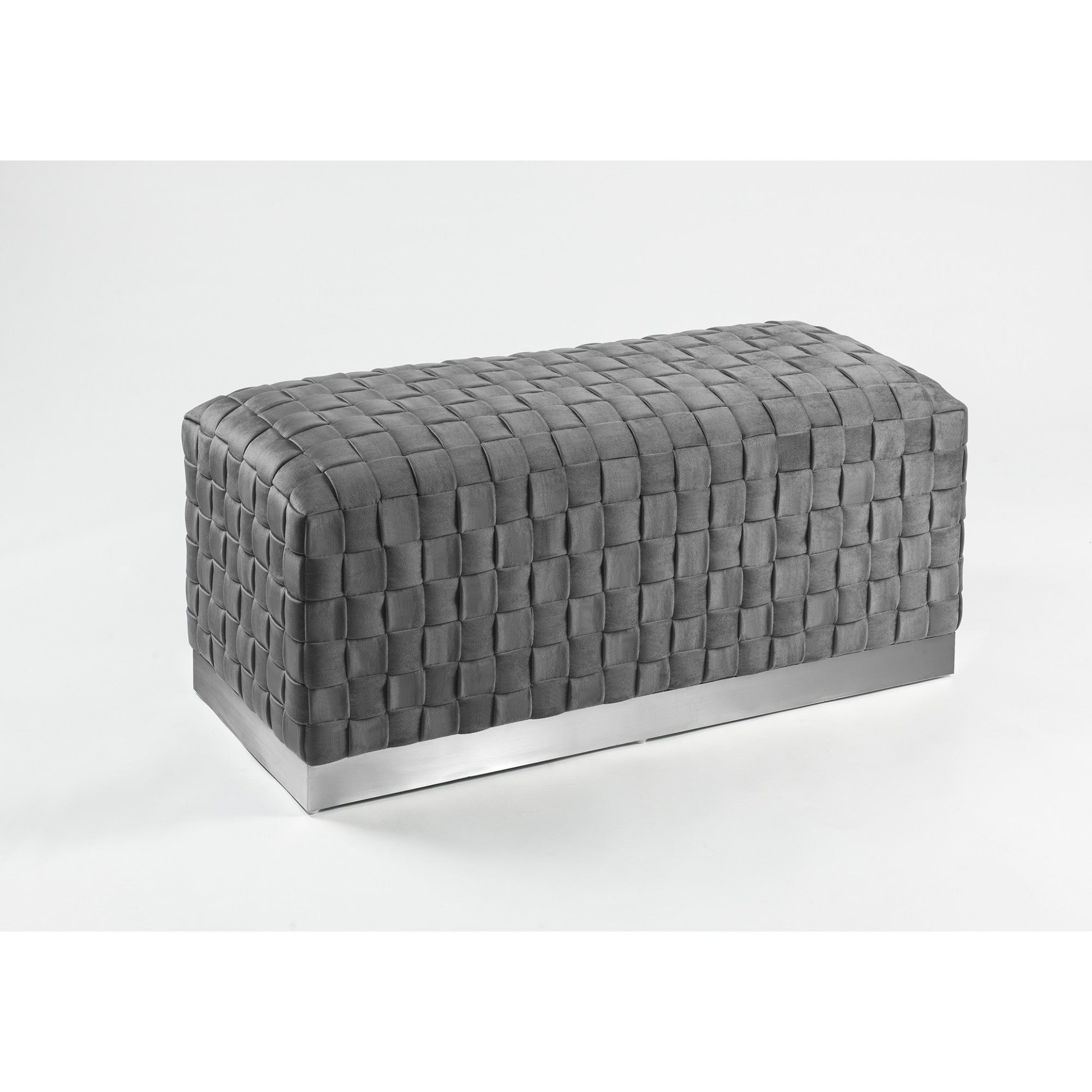 Gray & Silver Upholstered Bedroom Bench E564747