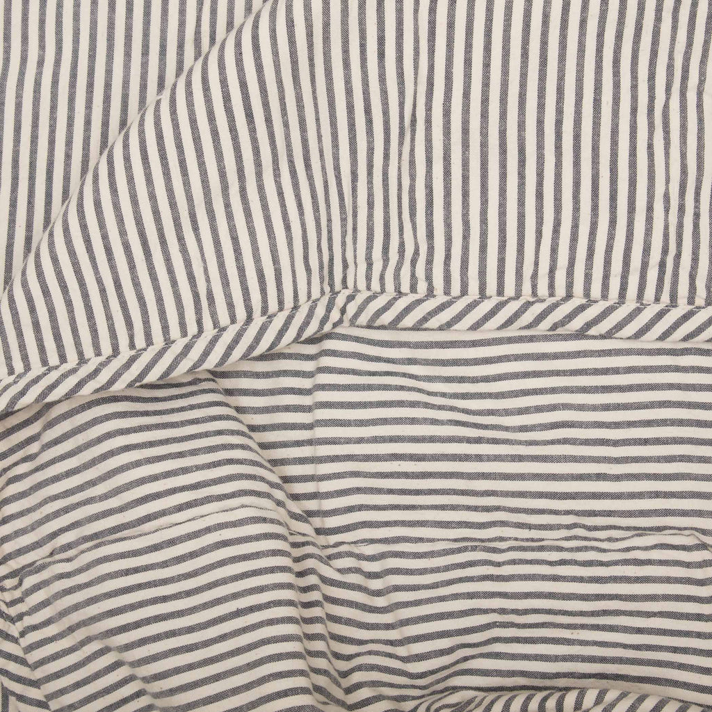 Blue Ticking Stripe King Quilt Coverlet Z242