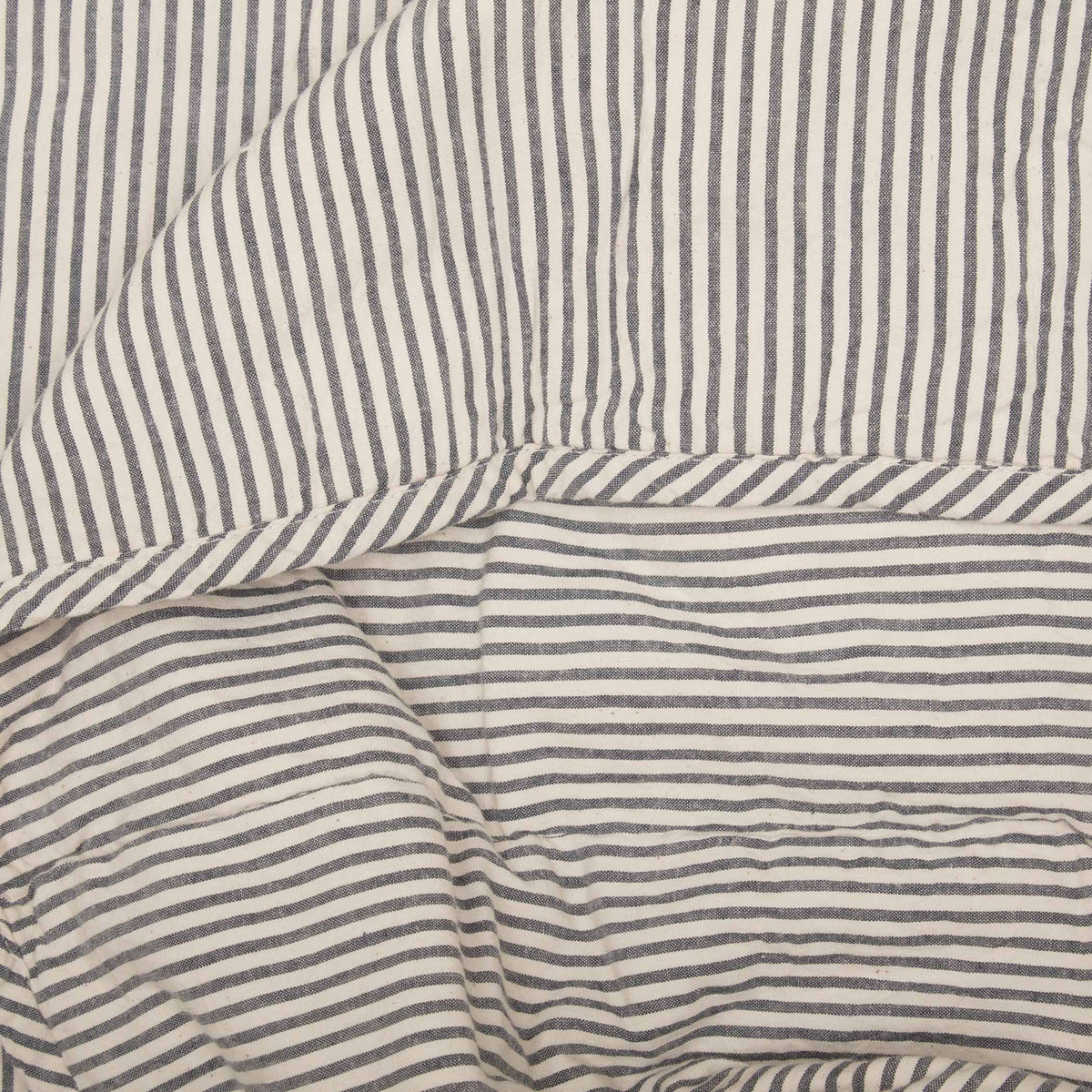 Blue Ticking Stripe King Quilt Coverlet Z242