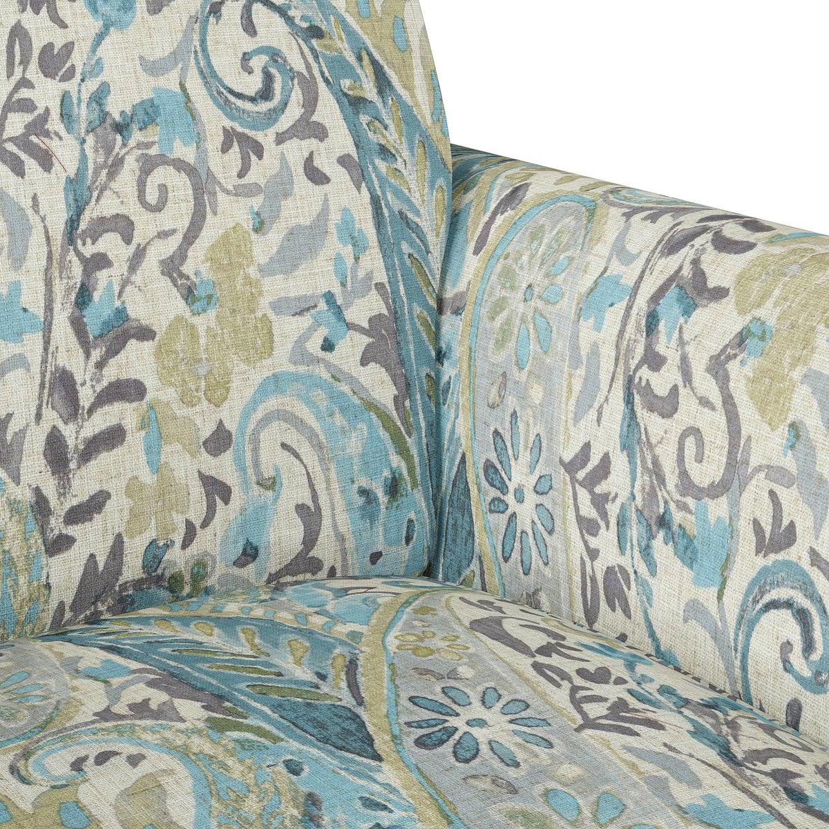 Transitional Flared Arm Armchair Multi Mango Paisley S277