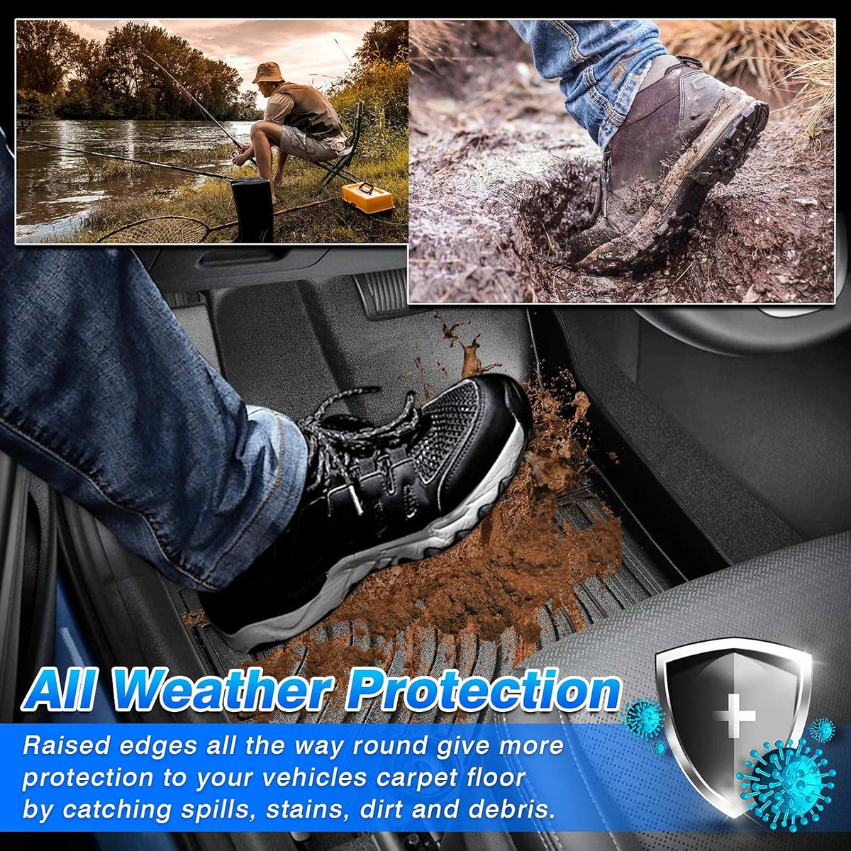 All Weather Floor Liners for Ford Explorer 7 Seats TPE Y48497