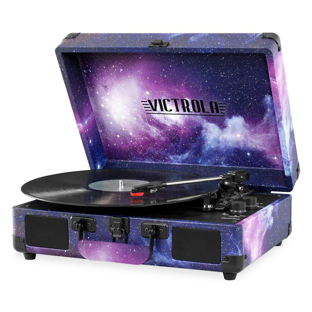 Vintage 3-Speed Bluetooth Suitcase Turntable with Speakers J5696