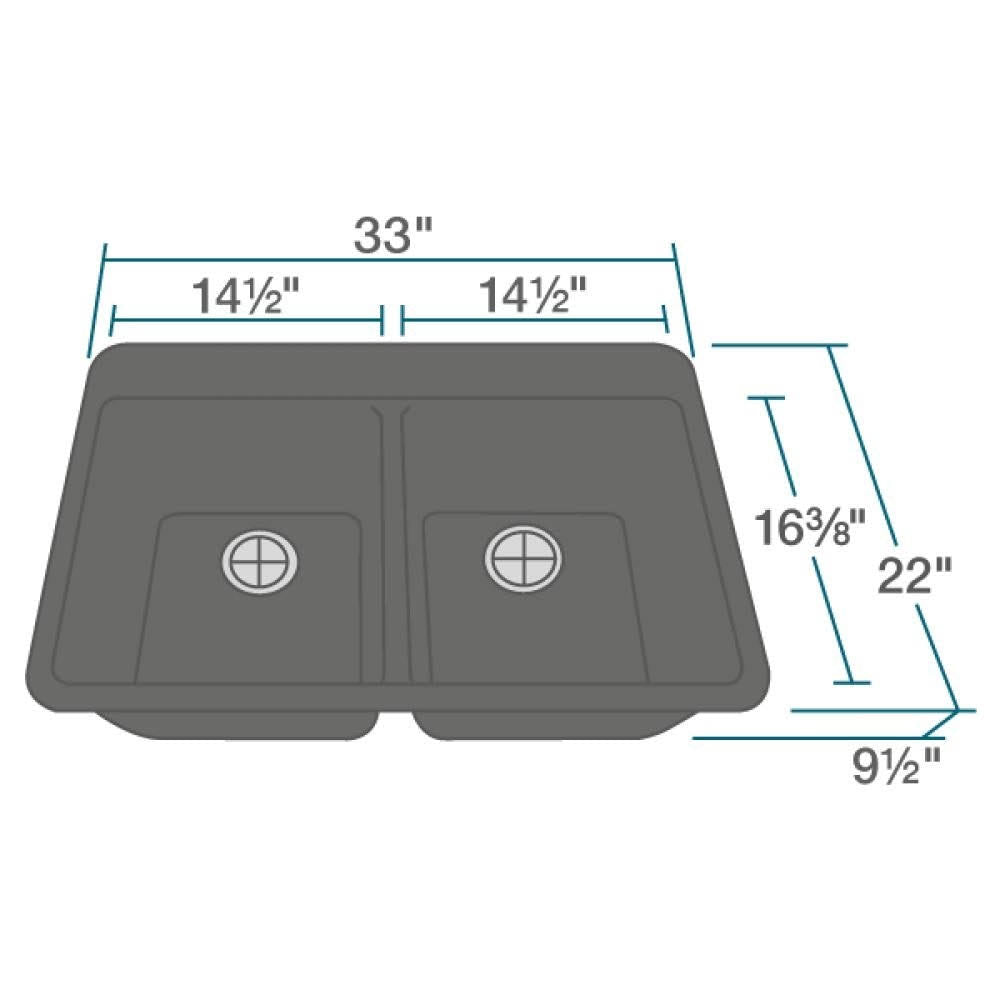 Silver Double Basin Drop-in Kitchen Sink V421968