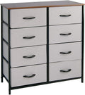 Gray/White 8 Drawer Fabric Dresser T603