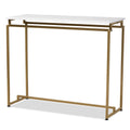 Gold Faux Marble Console Table E92430