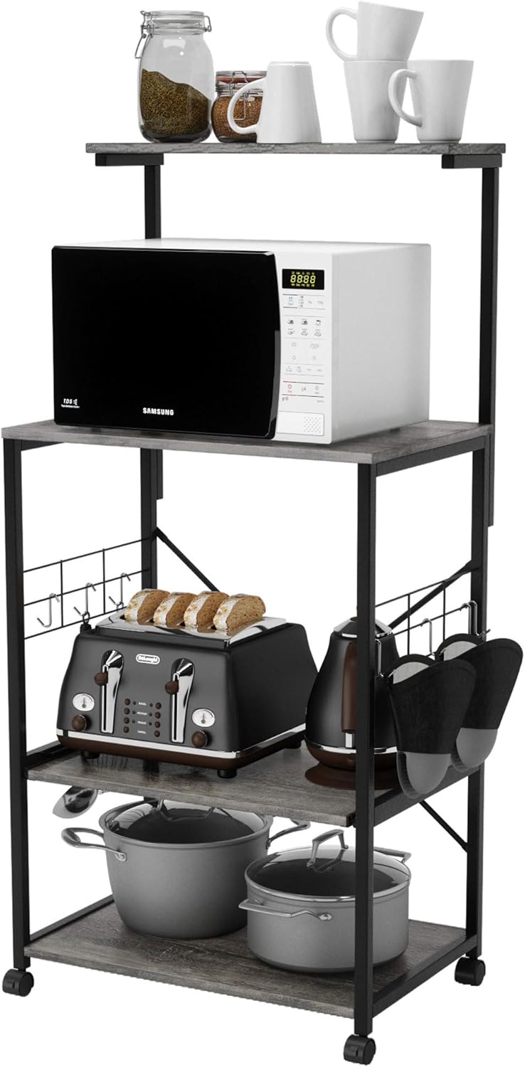 4 Tier Rolling Kitchen Cart with Storage Shelf L263403