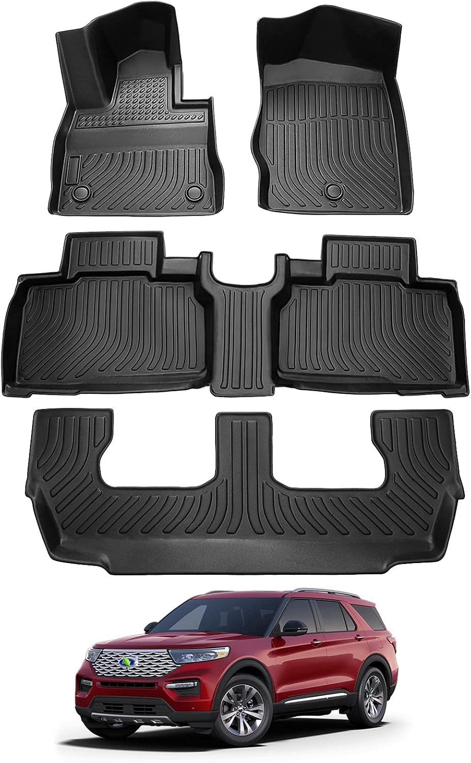 All Weather Floor Liners for Ford Explorer 7 Seats TPE Y48497