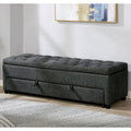 Dark Grey Tufted Storage Bench O9413