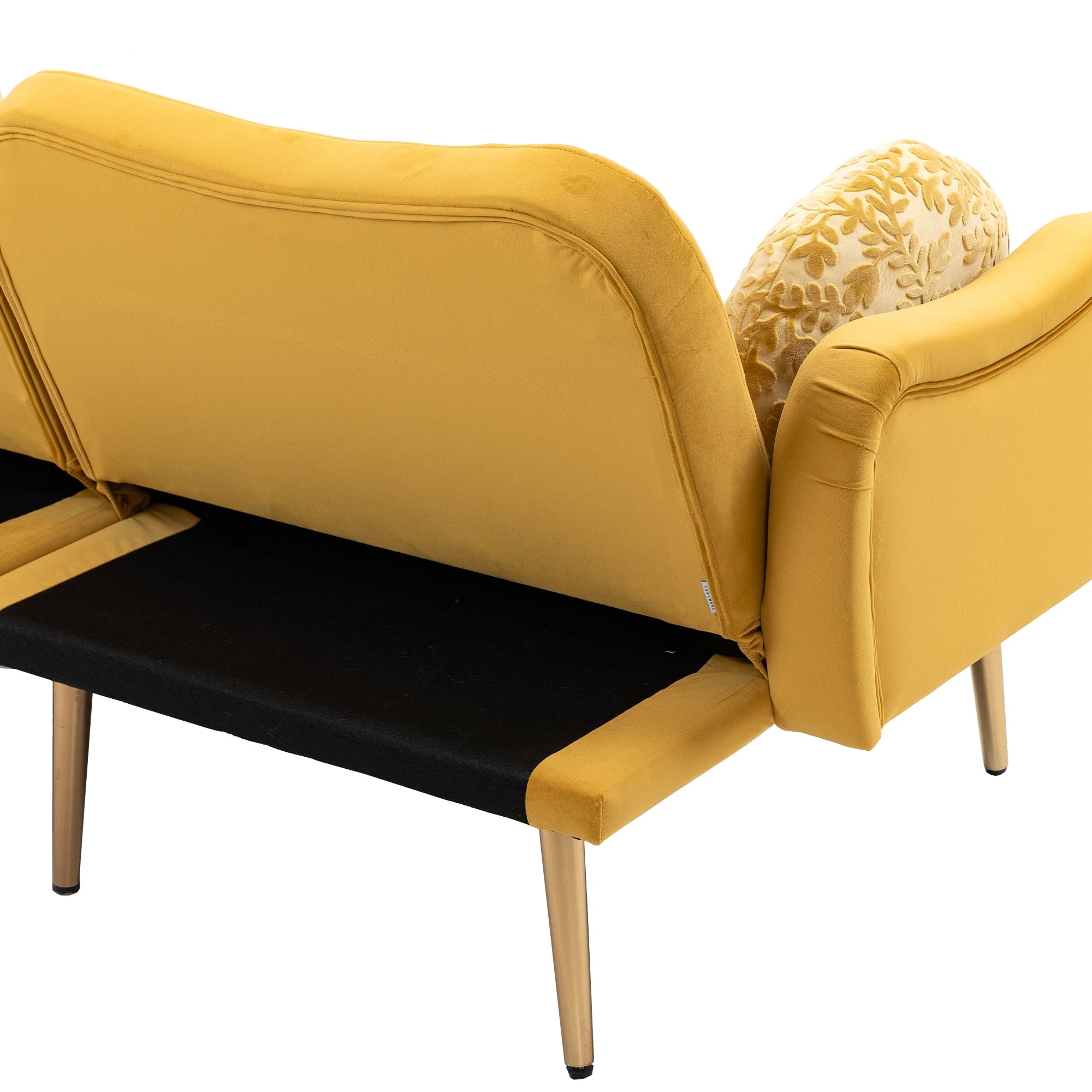 Velvet Loveseat Sofa with 2 Bolster Pillows Y5612