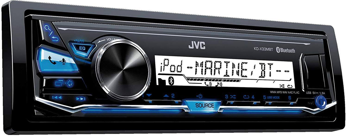 Marine Vehicle Stereo Receiver with Bluetooth and USB Inputs I26560