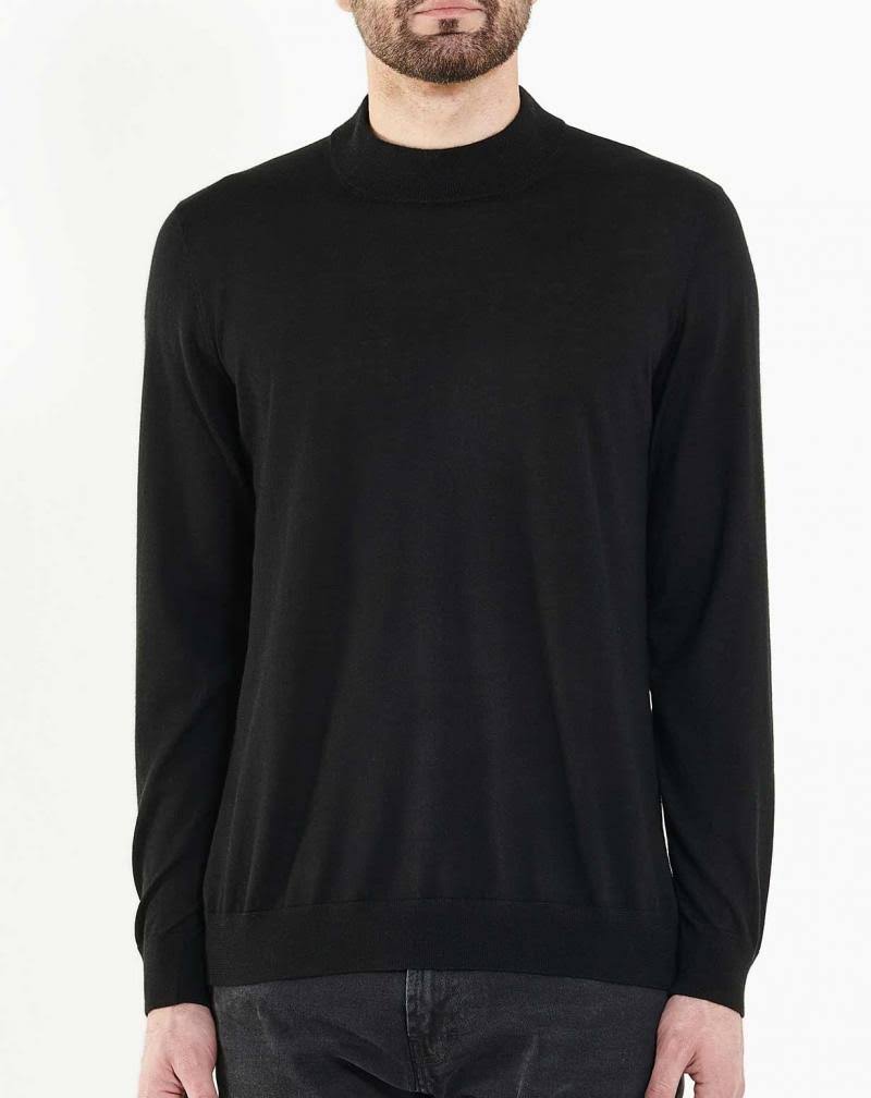 Black Silk Cashmere Mock Turtleneck W98478
