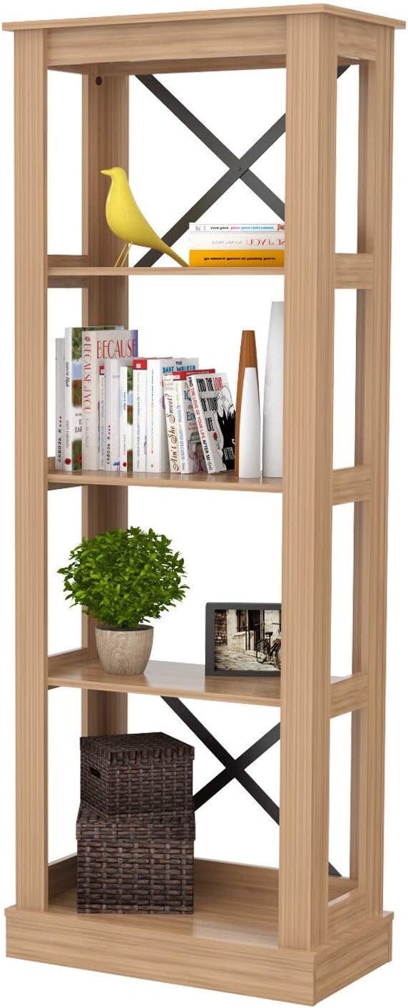 Brown Amaretto Wood 4 Shelf Bookcase M646498