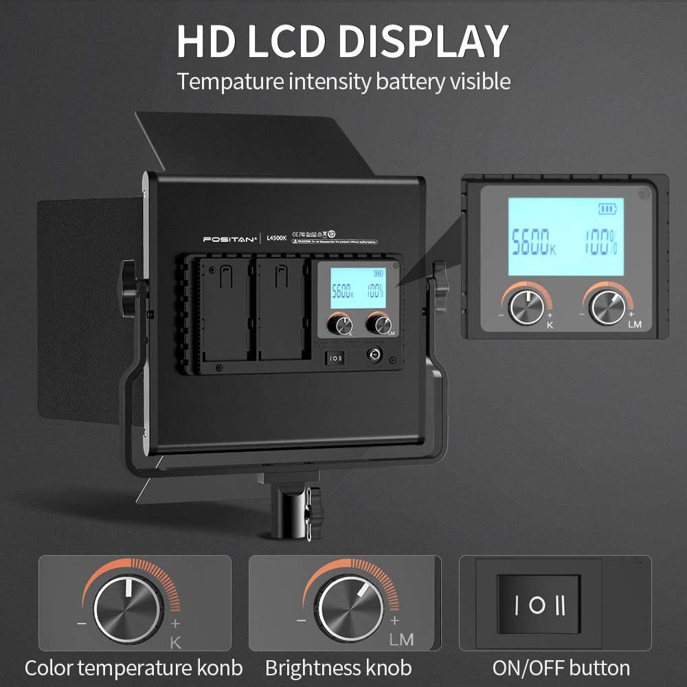 2 Kits Bi-Color LED Video Light Kit with Light Stand A20316