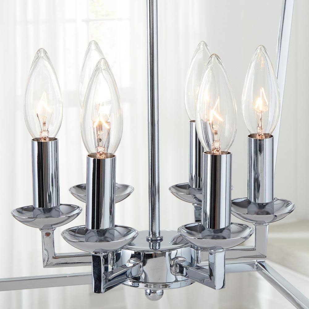 Polished Chrome Caged Chandelier L443009
