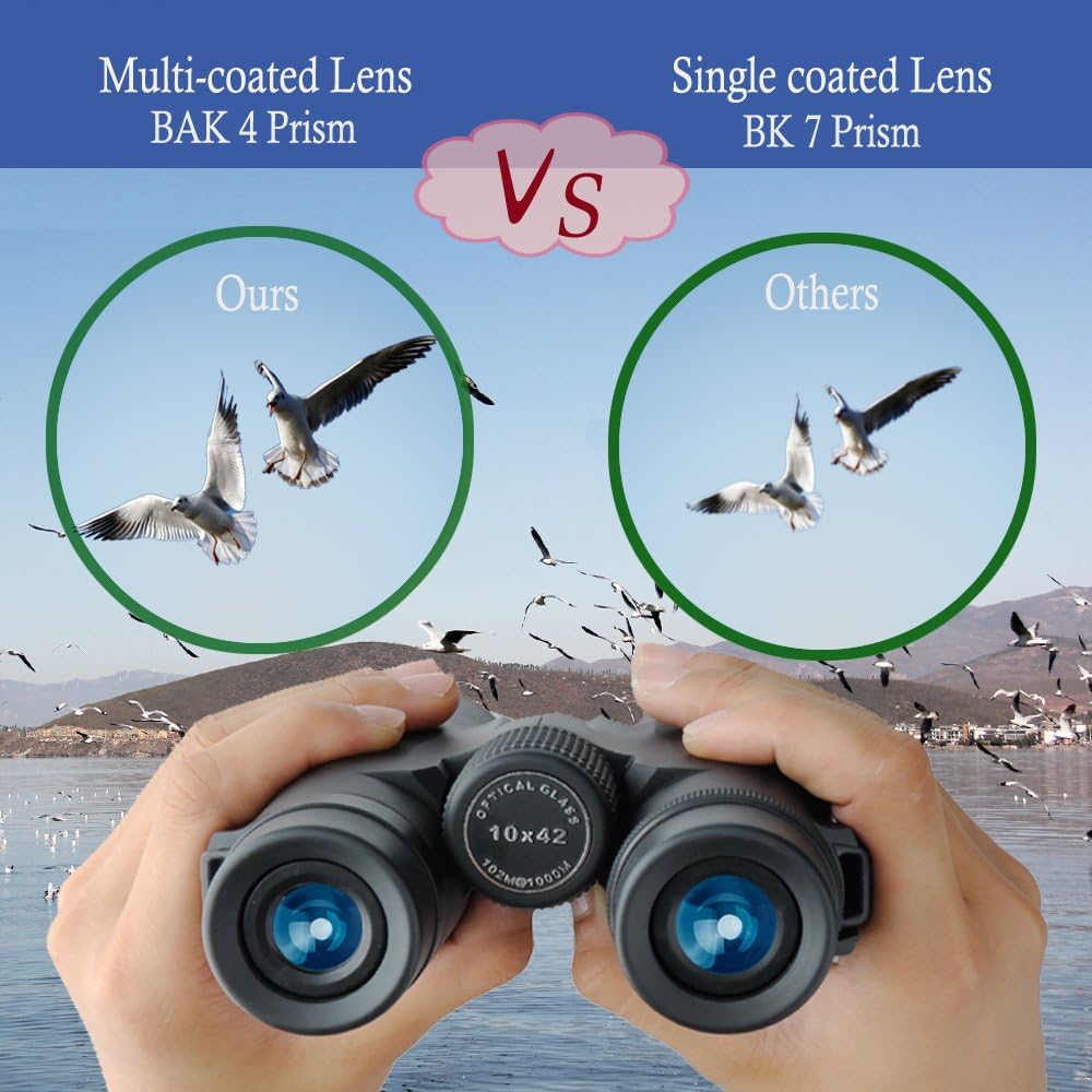 10x42 Roof Prism Binoculars with Phone Mount Strap Carrying Bag A5750