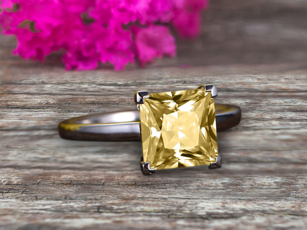 10k Rose Gold Princess Cut Moissanite Solitaire Engagement Ring S129306