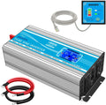 1500 Watt Pure Sine Wave Power Inverter 12V DC to 110V AC with LCD Display USB Port 4 AC Outlets N938281