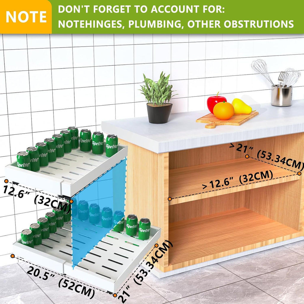 2 Pack Expandable Pull Out Cabinet Organizer 21Deep F685985