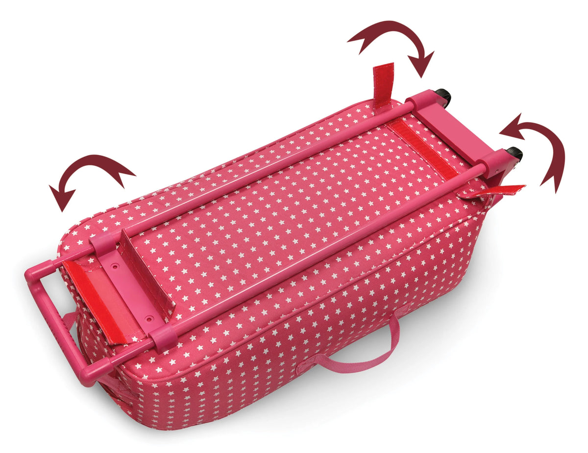 Pink Doll Travel Trolley and Carrier with Bed and Bedding K455