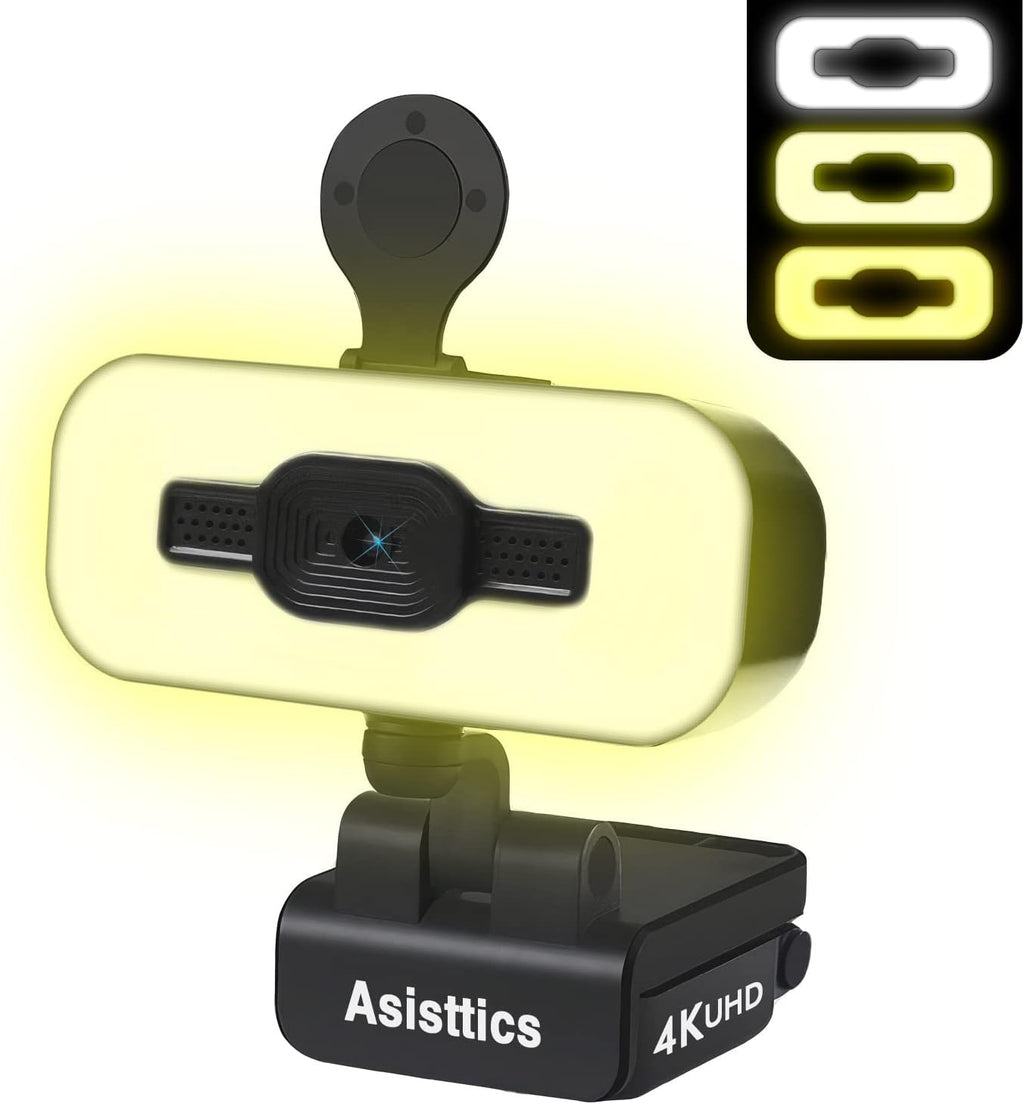 4K Webcam with Microphone and Ring Light N6882