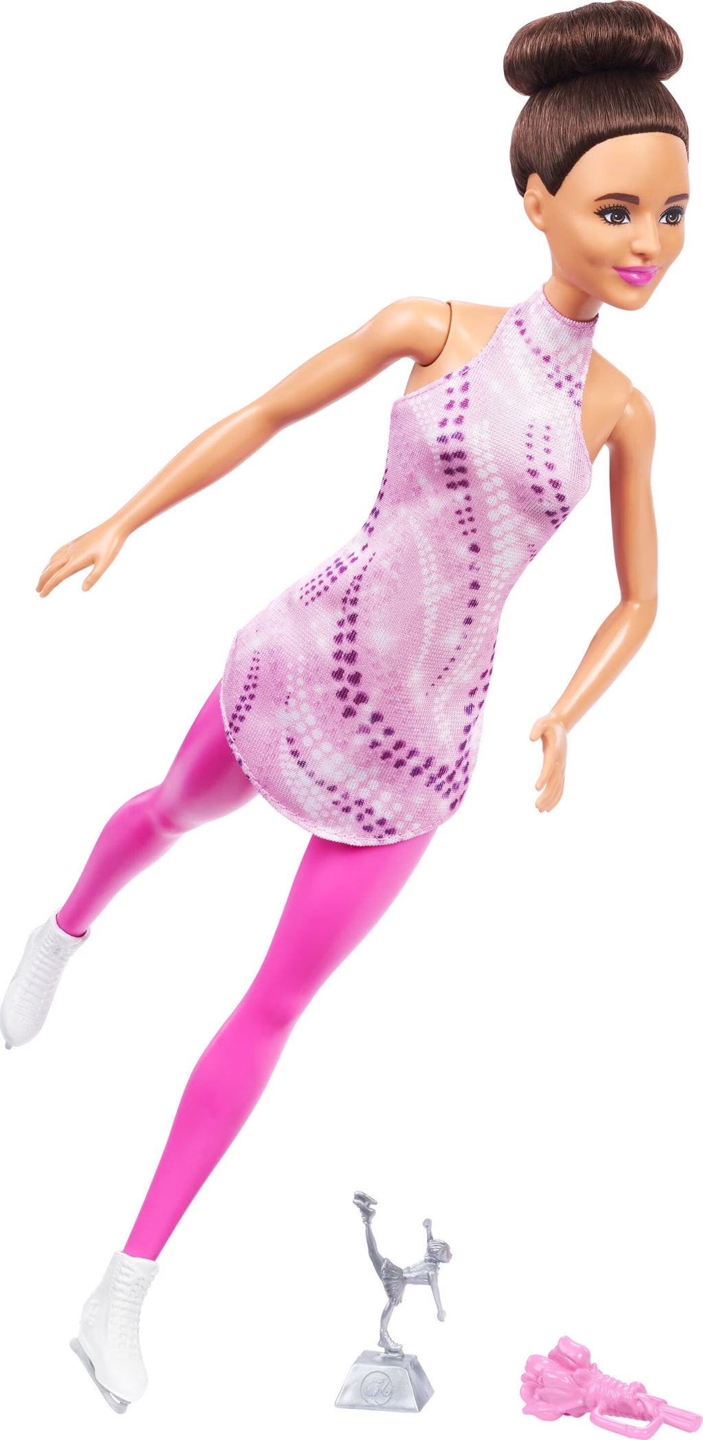 Brunette Figure Skater Doll with Trophy D2406