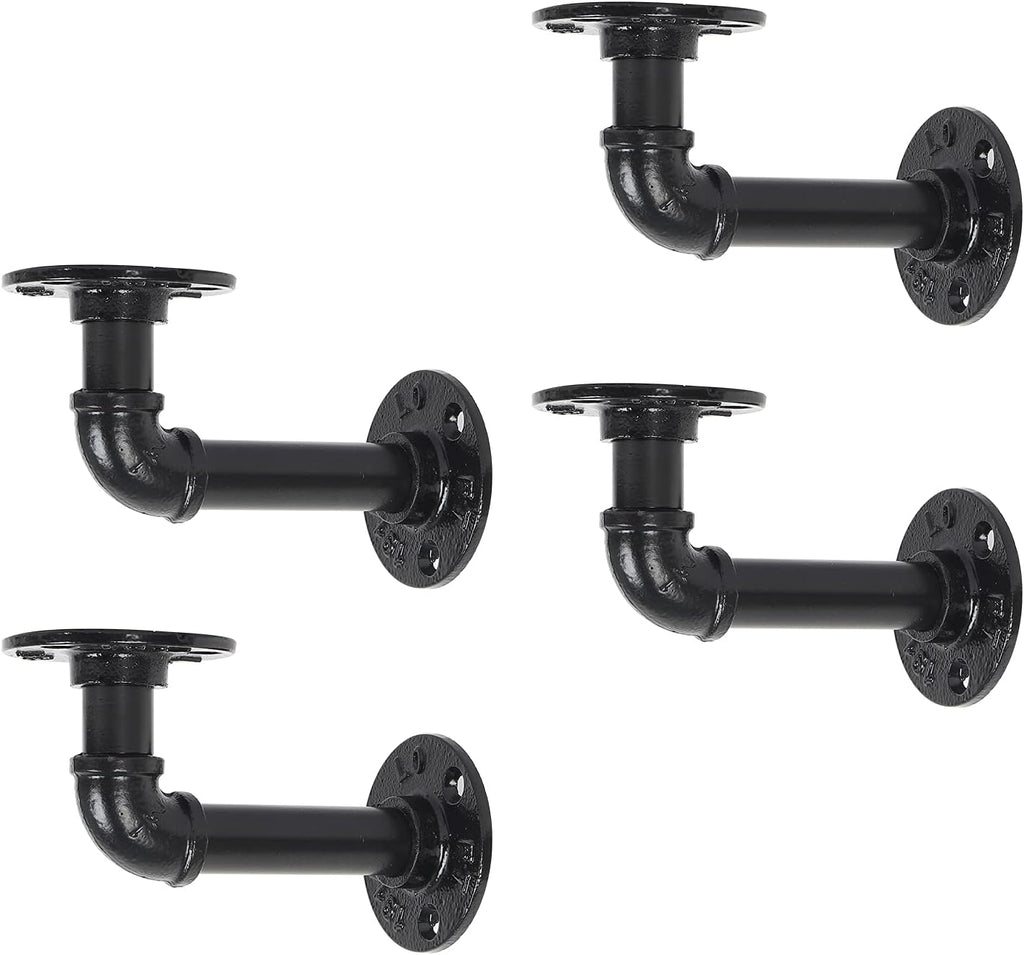 Cast Iron Heavy Duty Elbow Pipe Shelving Brackets (6) C376