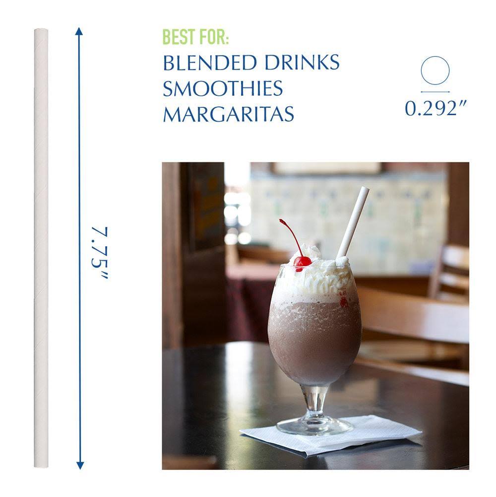 Giant White Wrapped Paper Straw - 2200/Case L26243