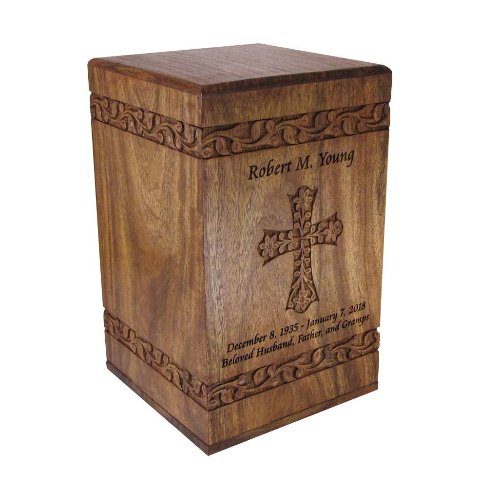Hand-Carved Solid Rosewood Cremation Urn G409588