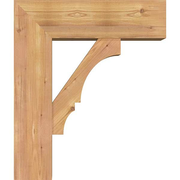 7 1/2x22W x 22x22D x 26x22H Smooth Bracket with Offset Brace, Western Red Cedar M470