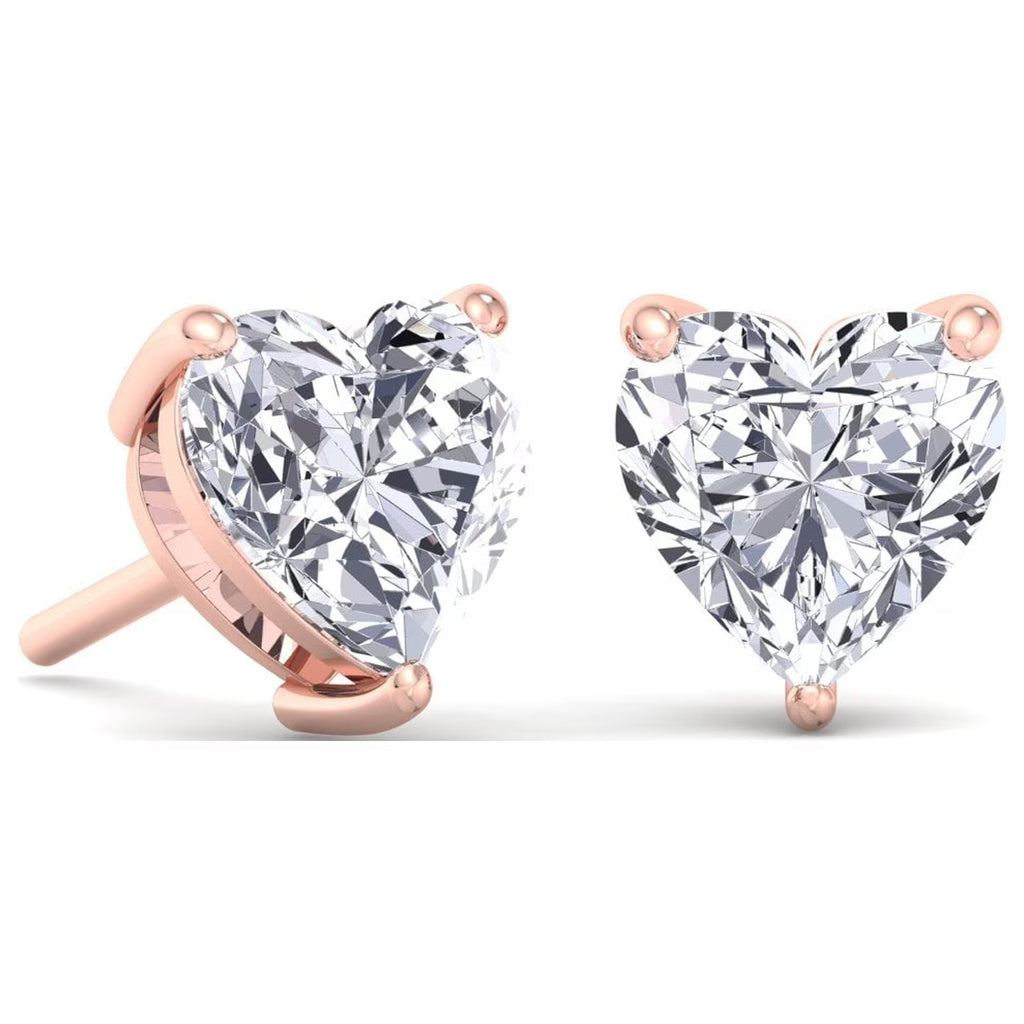 1 Carat Heart Shape Diamond Stud Earrings D62099