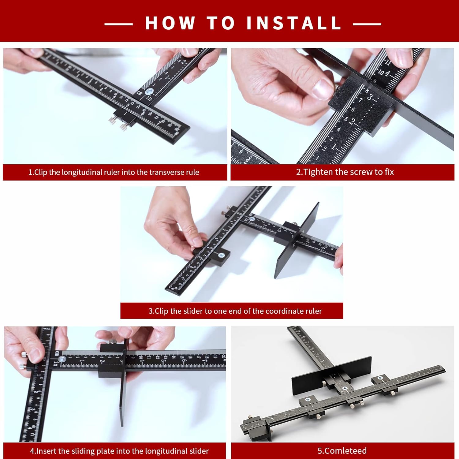 14-Piece Aluminum Alloy Cabinet Handle Template Jig Tool O269261