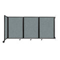 Sea Green Fabric Folding Room Divider Partition L73120