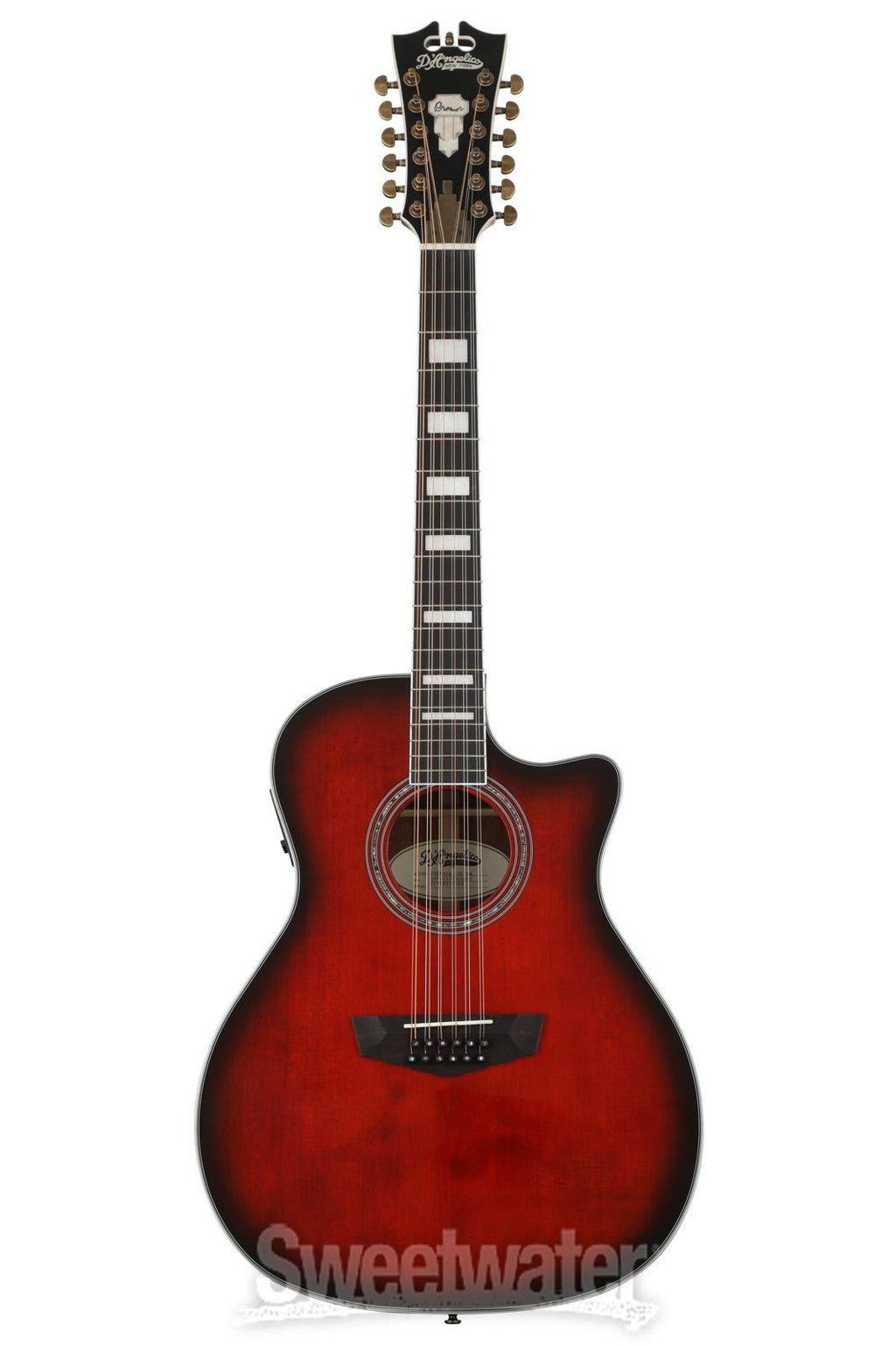 Trans Black Cherry Burst 12-String Acoustic Electric Guitar C7731