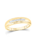 10kt Yellow Gold Mens Round Diamond Wedding Band Ring A874