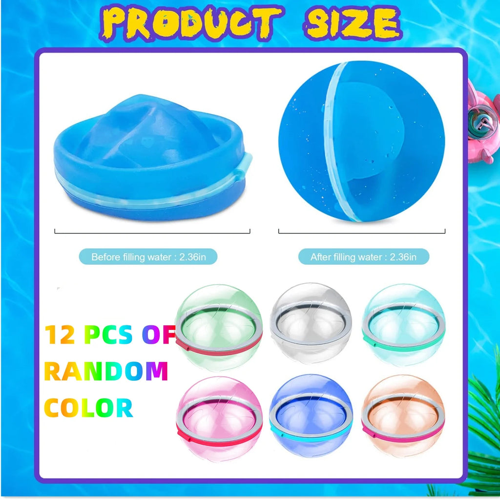 12 PCS Refillable Silicone Water Balloons T835