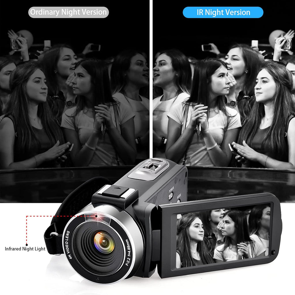 4K Camcorder Video Camera with 16X Zoom Remote Control 3.0 Inch IPS Screen Z3725