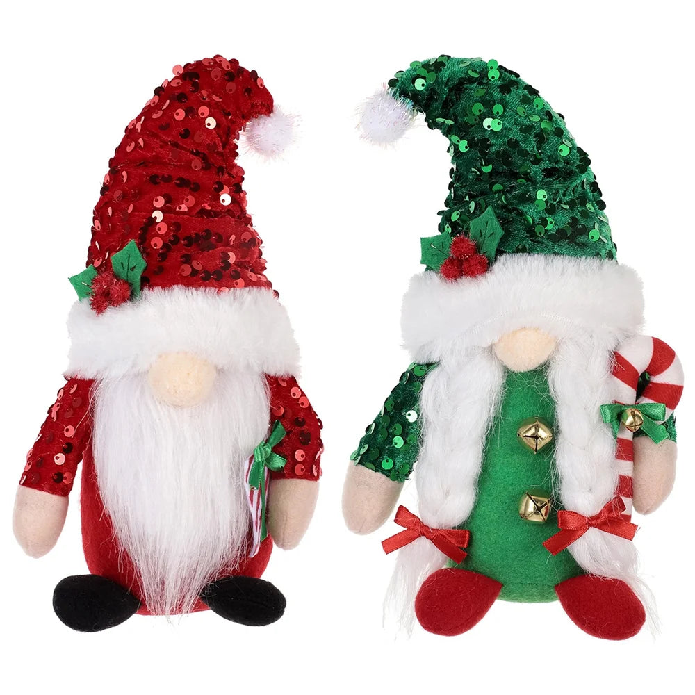 2Pcs Christmas Gnome Plush Dolls Ornaments Z94365