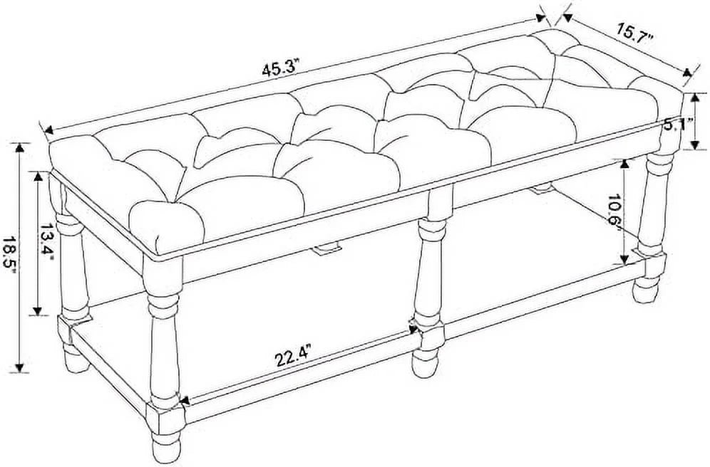 Beige Tufted Entryway Bench with Shoe Rack S4813