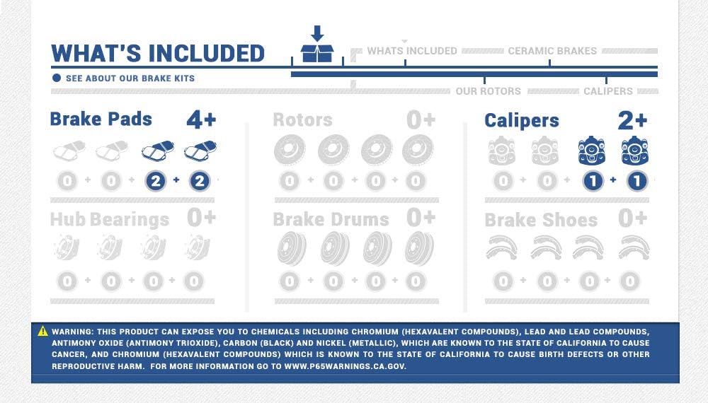 Premium Loaded OE Caliper Assembly Set with Ceramic Brake Pads Q9594