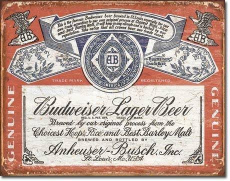 Vintage Tin Budweiser Signs L79500