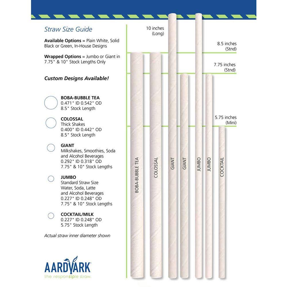 Giant White Wrapped Paper Straw - 2200/Case L26243