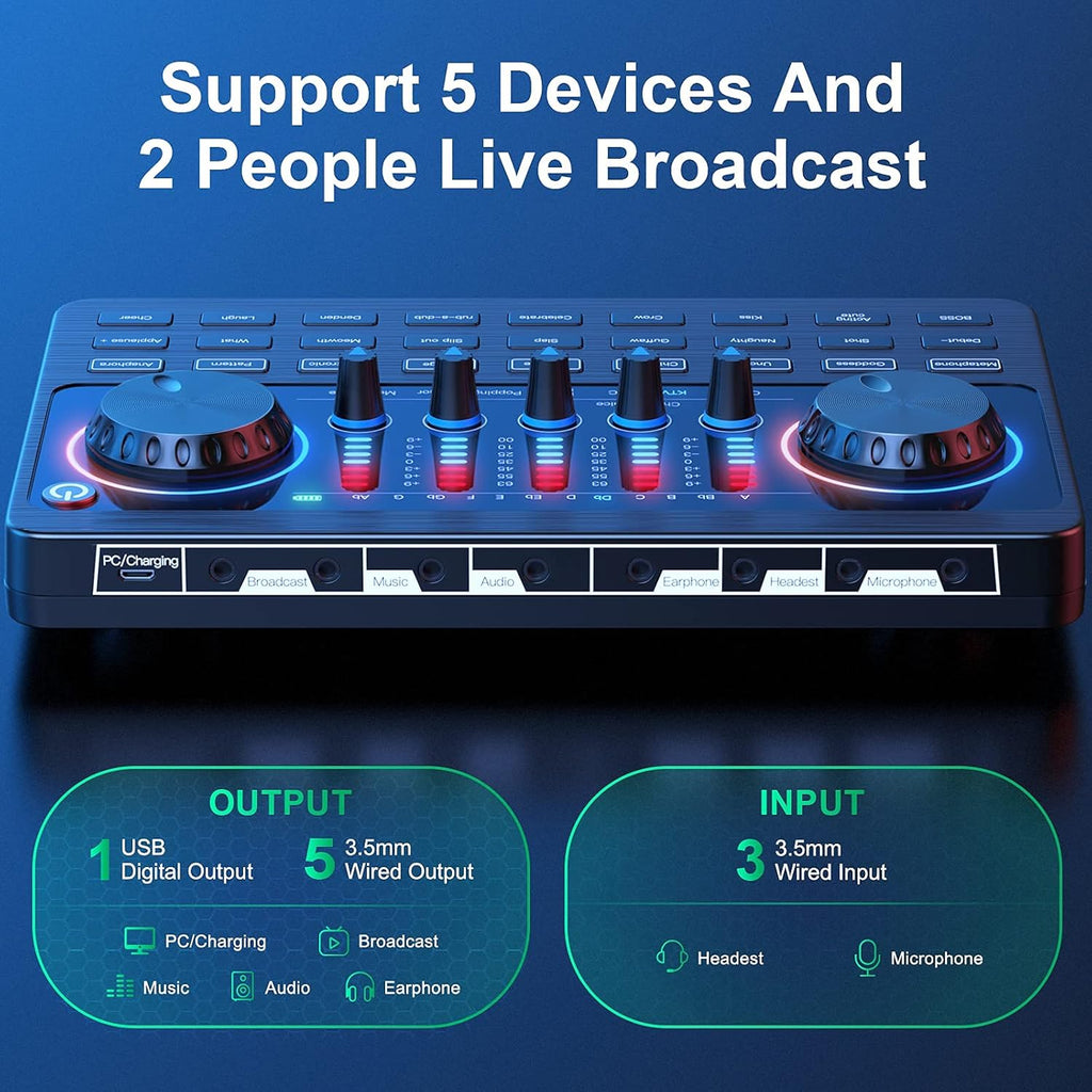 Podcast Equipment Bundle with 3.5mm Microphone Mixer K340