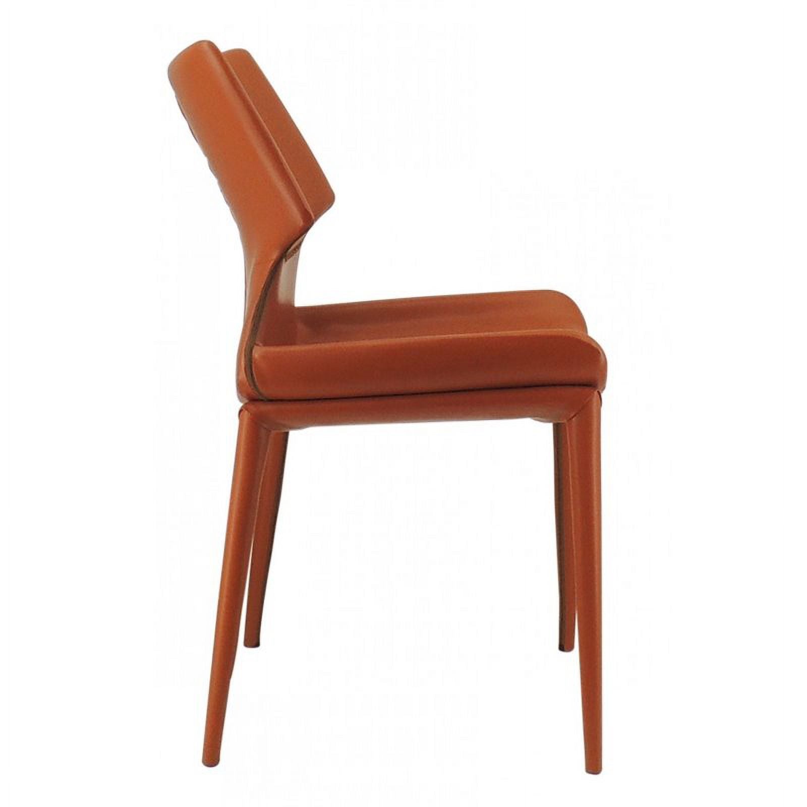 17.5" Eco-Leather/Metal Dining Chairs in Orange (Set of 2) M16195