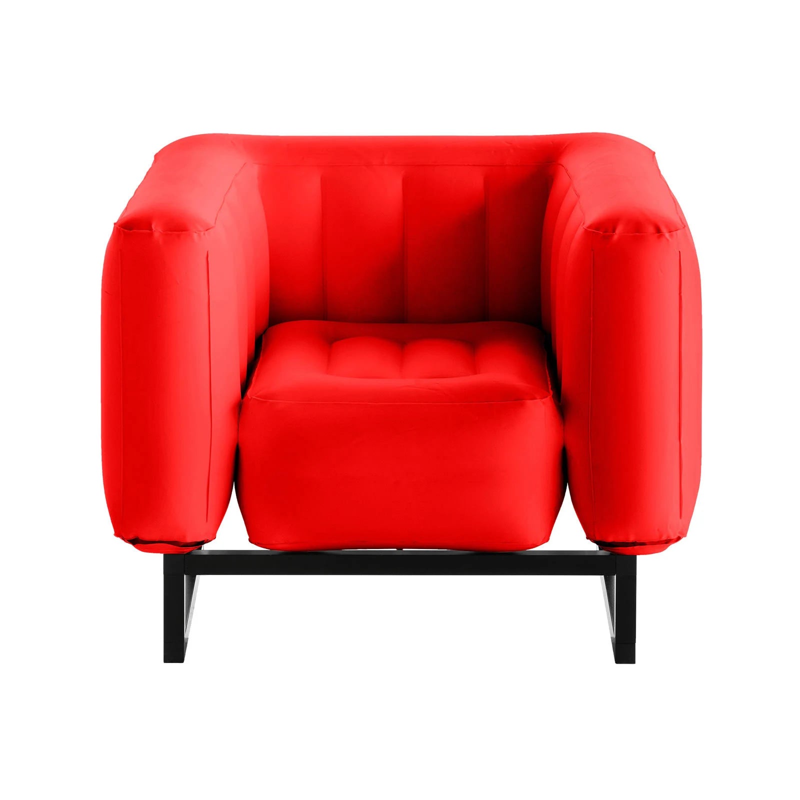 Opaque Red Aluminium and PVC Armchair S61852