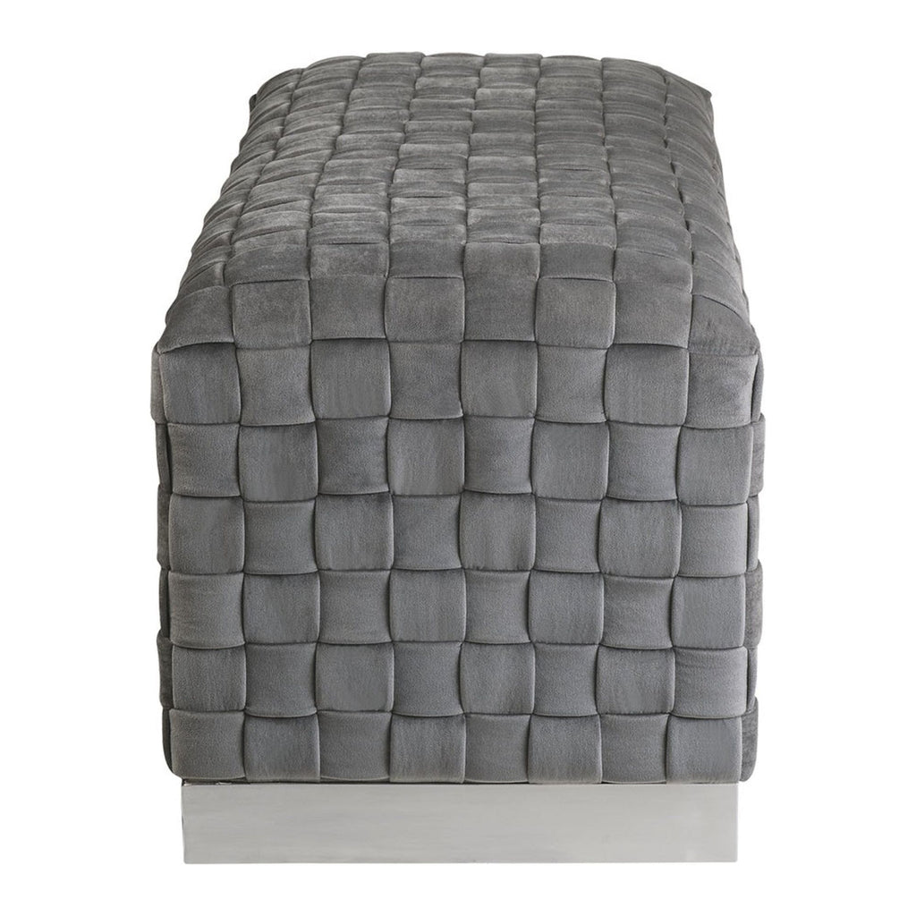 Gray & Silver Upholstered Bedroom Bench E564747